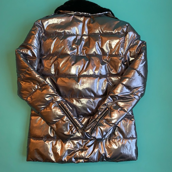 Missguided Metallic Puffer Aviator Coat - Picture 5 of 8